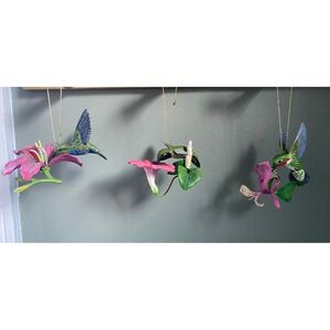 Danbury Mint Hummingbird Ornament Set of 3 Vintage New with Tags